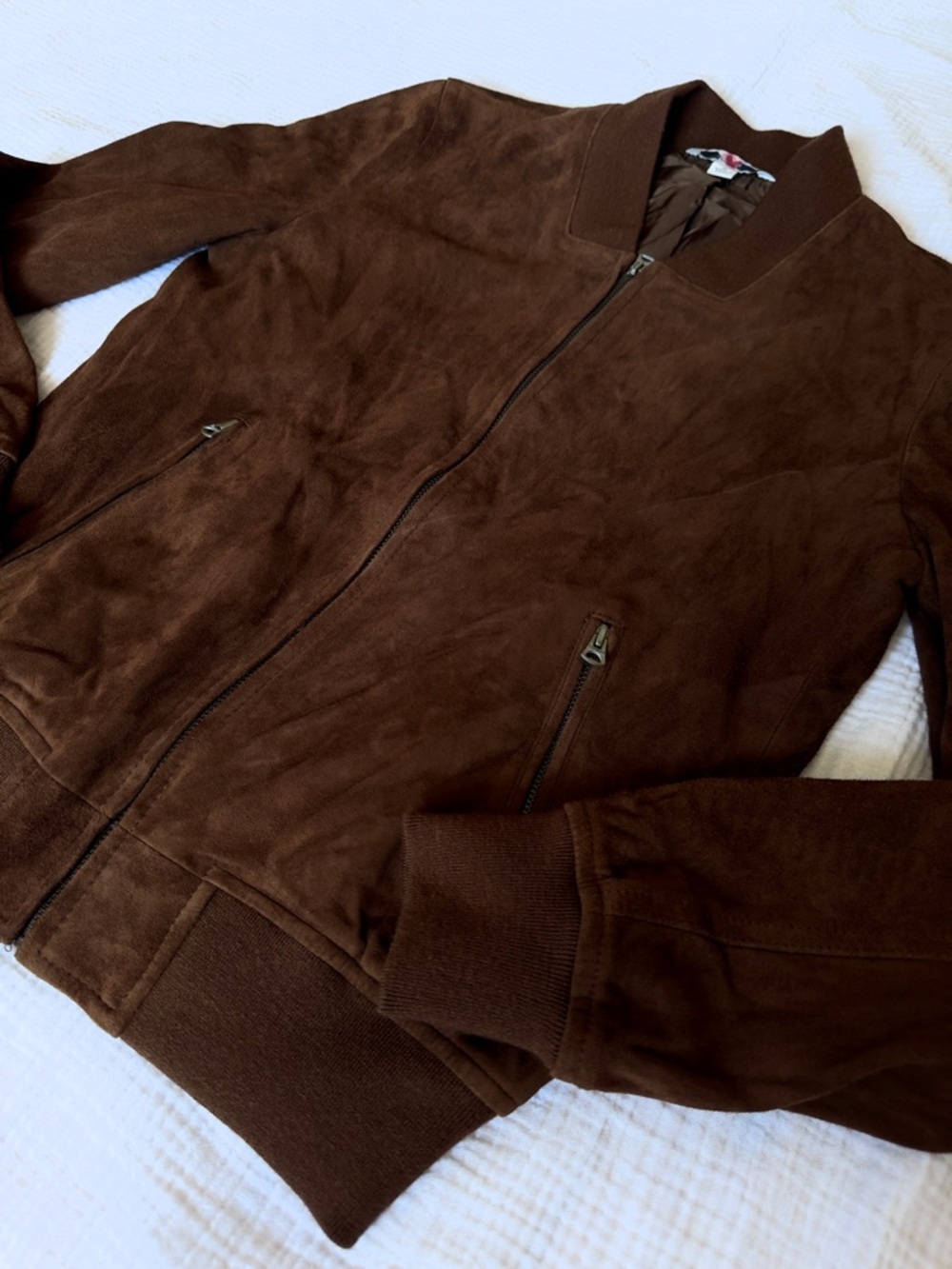 Vintage L.L. Bean Brown Suede Bomber Jacket - Picture 4 of 11